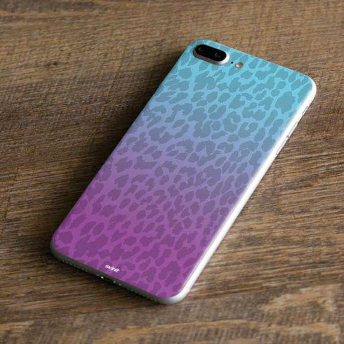 Cheetah Print Purple and Blue iPhone 8 Plus Skin